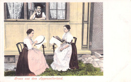 SUISSE - Gruss Aus Dem Appenzellerland - Femmes Faisant De La Broderie - Carte Postale Ancienne - Appenzell