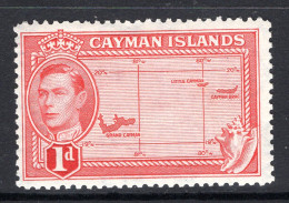 Cayman Islands 1938-48 KGVI Pictorials - 1d Map Of Cayman Islands HM (SG 117) - Cayman Islands