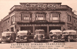 Dinan - RARE CPA ! - Garage Automobile LANCIEN Et Compagnie - Entreprise Dinard Transports - Bus Autobus CITROËN - Dinan