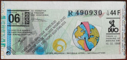 Billet De Loterie Nationale Belgique 1988 6e Tranche Du Dialogue Nord-Sud - 10-2-1988 - Billetes De Lotería