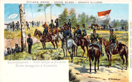 SUISSE - Armée Suisse - Etat Major De Division - Schweiz Armée - Militaria - Carte Postale Ancienne - Autres & Non Classés