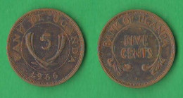 5 Cents 1966 Uganda Ouganda Afrikan State États Africains © 22 - Oeganda