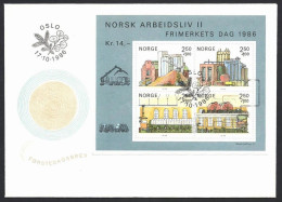 Norwegen 1986, Mi.-Nr. 950-953, Block 6, FDC, Gestempelt - FDC