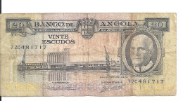 ANGOLA 20 ESCUDOS 1962 VG++ P 92 - Angola