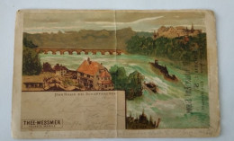 Der Rhein B.Schaffhausen, Rheinfall, Werbe-AK Thee-Messmer, 1901 - Neuhausen Am Rheinfall