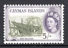 Cayman Islands 1953-62 QEII Pictorials - 5/- Boat Building MNH (SG 160) - Cayman Islands