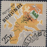 Burundi -  Karte Von Europa; Motive Von CEPT-Gemeinschaftsausgaben 1958/1962  (MiNr: 198) 1965 - Gest Used Obl - Gebruikt