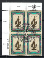 NATIONS UNIES Wien 1988: Bloc De 4 CDF Du "50ème Anniversaire" Obl. PJ - Usati