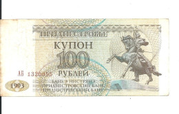 TRANSNISTRIE 100 RUBLEI 1993 VF+ P 20 - Moldawien (Moldau)