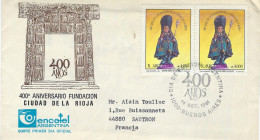 Buenos AIres 1991 400° Anniversaire De La Fondation De La Ville De Rioja Pour Sautron En France Voyagé - FDC
