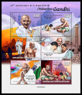 CENTRAL AFRICAN 2023 MNH Mahatma Gandhi M/S – OFFICIAL ISSUE – DHQ2401 - Mahatma Gandhi