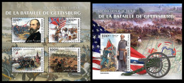 DJIBOUTI 2023 MNH 160 Years Battle Of Gettisburg M/S+S/S – OFFICIAL ISSUE – DHQ2401 - Indépendance USA