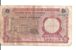 NIGERIA 1 POUND ND1967 VF P 8 - Nigeria