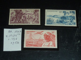 GUADELOUPE POSTE AERIENNE 1947 N°13/15 - NEUF SANS CHARNIERE (CV) - Airmail