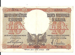 ALBANIE 10 LEK ND1940 VF+ P 11 - Albanie