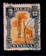 ! ! Nyassa - 1903 King Carlos OVP "Provisorio" 25 R - Af. 49 - Used (cc 070) - Nyasaland