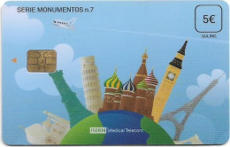 Spain - ISERN Medical - Monumentos #7, Various World Monuments, 5€, 05.2015, 35.000ex, Used - Andere & Zonder Classificatie