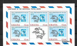 GHANA 1971: Bloc "100 Ans UPU" Neufs** - UPU (Unión Postal Universal)