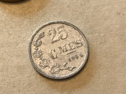 Münze Münzen Umlaufmünze Luxemburg 25 Centimes 1954 - Luxembourg