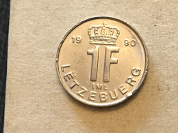 Münze Münzen Umlaufmünze Luxemburg 1 Franc 1990 - Luxembourg