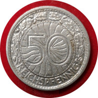 Monnaie Allemagne - 1928 A - 50 Reichspfennig - 50 Renten- & 50 Reichspfennig