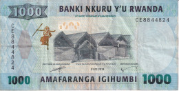 BILLETE DE RWANDA DE 1000 FRANCS DEL AÑO 2019 (BANKNOTE) MONO-MONKEY - Rwanda