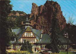 AK 192378 GERMANY - Bad Münster Am Stein - Badehaus Und Blick Zum Rheingrafenstein - Bad Muenster A. Stein - Ebernburg