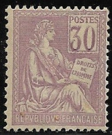 FRANCE N°115 - 30cts Violet - Neuf** - Grande Fraicheur - Superbe - Unused Stamps