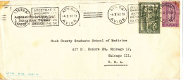 Greece Cover Sent Air Mail To USA 4-2-1953 (hinged Marks On The Corners Of The Cover) - Lettres & Documents