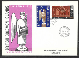 SALOMON. N°103-4 De 1970 Sur Enveloppe 1er Jour. Noël. - British Solomon Islands (...-1978)