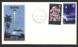 SALOMON. N°183-4 De 1969 Sur Enveloppe 1er Jour. Noël. - Islas Salomón (...-1978)