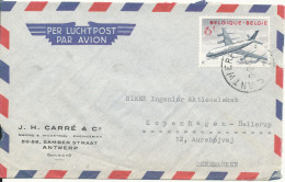 Belgium Air Mail Cover Sent To Denmark 3-2-1960 Single Franked Sabena - Other & Unclassified