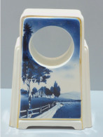 -ANCIEN SUPPORT PENDULETTE CERAMIQUE ART DECO Décor PAYSAGE BLEU COLLECTION     E - Other & Unclassified