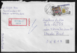 Czechoslovakia. Stamp Sc. 2728 On Registered Letter, Sent From Nitra 23.01.89 For “Tesla” Uhersky Brod. - Briefe U. Dokumente