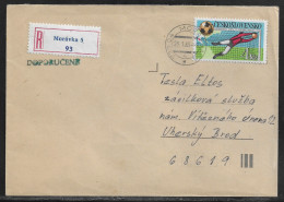 Czechoslovakia. Stamp Sc. 2607 On Registered Letter, Sent From Moravka 23.01.89 For “Tesla” Uhersky Brod. - Cartas & Documentos