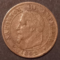 2 Centimes Napoléon III, Tête Laurée 1862 A - 2 Centimes