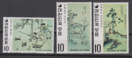 Corée Du Sud 1971 674-76 Tableaux De La Dynastie Yi - Corée Du Sud