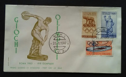 Italy 1960 First Day Cover For The Rome Olympic Games. No. 0299. - Summer 1960: Rome