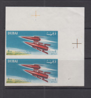 UAE / DUBAI - 1949 - DUBAI 4NP ASTRONUATS IMPERFORATE PAIR  MINT NEVER HINGED - Dubai