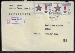 Czechoslovakia. Stamp Sc. 2643 On Registered Letter, Sent From Cerna Voda 23.01.89 For “Tesla” Uhersky Brod. - Briefe U. Dokumente