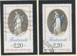 VARIÉTÉ - N° 2575 Obl - LA FRATERNITÉ -ROBE BLEU CLAIR - Used Stamps