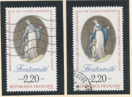 VARIÉTÉ - N° 2575 Obl - LA FRATERNITÉ -ROBE BLEU CLAIR - Usados