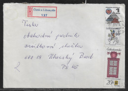 Czechoslovakia. Stamp Sc. 1733, 1970, 2103 On Registered Letter, Sent From Cista U Litomysle 29.06.79 For “Tesla” - Briefe U. Dokumente