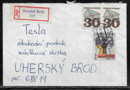 Czechoslovakia. Stamp Sc. 1969, 2167 On Registered Letter, Sent From Banska Bela  10.07.78 For “Tesla” Uhersky Brod. - Storia Postale