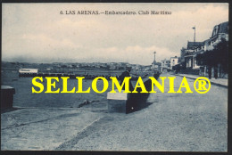 POSTAL AÑOS 1920 LAS ARENAS EMBARCADERO CLUB MARITIMO VIZCAYA GRAFOS TCP00131 - Vizcaya (Bilbao)