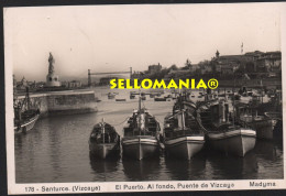 POSTAL AÑOS 1940 - 1950 SANTURCE PUERTO Y PUENTE DE VIZCAYA MADYMA TCP00130 - Vizcaya (Bilbao)