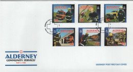 Alderney 2004 FDC Sc 239-244 Fire Services Community Services Part 4 Set Of 6 - Alderney