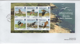 Alderney 2004 FDC Sc 238a Passerines Migrating Birds Part 3 Sheet Of 6 - Alderney