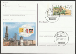 BRD Ganzsache 1990 PSo22 Briefmarkenausst. Der Jugend Düsseldorf TST. BERLIN 21.6.90 (PK 47)günstige Versandkosten - Cartes Postales - Oblitérées