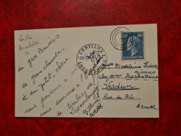 CARTE LUXEMBOURG VILLE CACHET CENTILUX 1952 AVEC ANNULATION SUR TIMBRE - Storia Postale